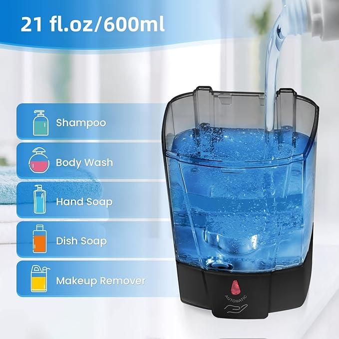 SVAVO Automatic Soap Dispenser Wall-Mounted, Hand Soap Dispenser Touchless Electric Sensor Pump Battery Operated for Office Home Kitchen Bathroom, Hotel Restaurant, 600ml/21fl.oz - ModernBath