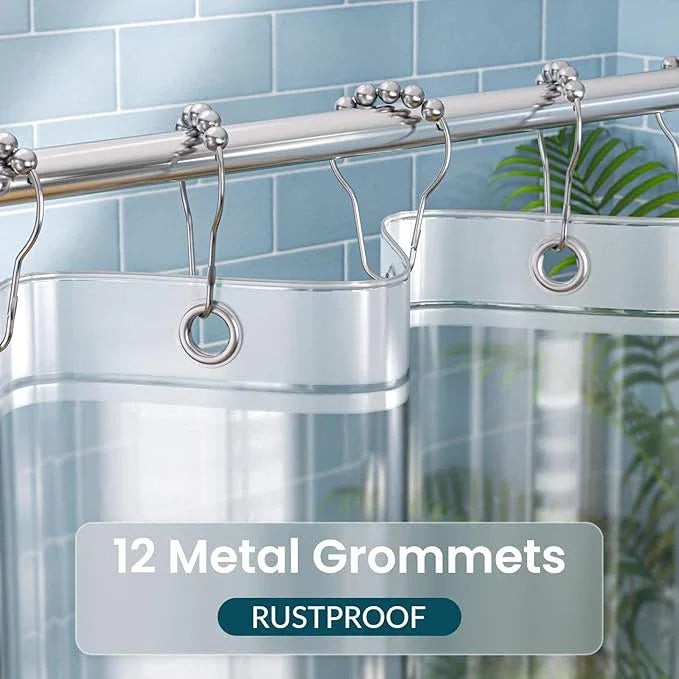 Titanker Clear Shower Curtain Liner, Premium PEVA Shower Liner Heavy Duty Waterproof Shower Curtains for Bathroom with Big Stones and Grommets, 72x72 Inches - ModernBath