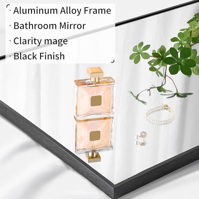 DESBING Black Bathroom Mirror for Wall, 72x30 Inch Rectangle Mirrors with Metal Frame, Modern Vanity Wall Mirror Decor for Entryway Hangs, Bathroom Living Room Horizontal or Vertical - ModernBath