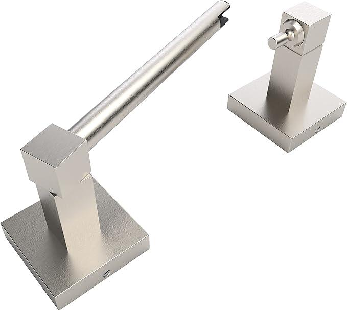 Ruacq Toilet Paper Holder Brushed Nickel Double Post Pivoting Square Tissue Holders Roll Holder Hangers Toilet Paper Stand Stainless Steel and Zinc Alloy Modern Wall Mounted - ModernBath
