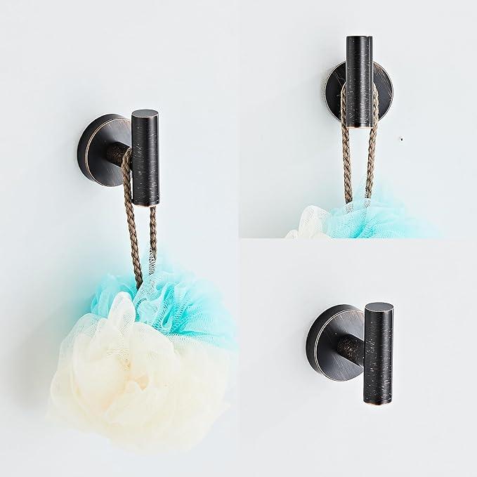 Oil Rubbed Bronze Bathroom Hardware Set 5 Piece with Towel Racks for Bathroom, SUS304 Stainless Steel Bath Towel Bar Set, 24 Inch Wall Mounted Accessories Kit - ModernBath