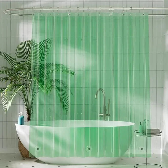 Titanker Shower Curtain Liner, Plastic Shower Liner PEVA 72 x 72 Lightweight Waterproof Shower Curtains for Bathroom with Magnets and Grommets, Forest Green - ModernBath