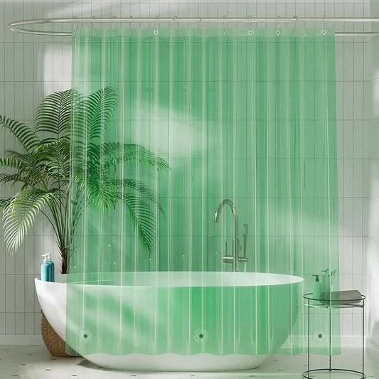 Titanker Shower Curtain Liner, Plastic Shower Liner PEVA 72 x 72 Lightweight Waterproof Shower Curtains for Bathroom with Magnets and Grommets, Forest Green - ModernBath