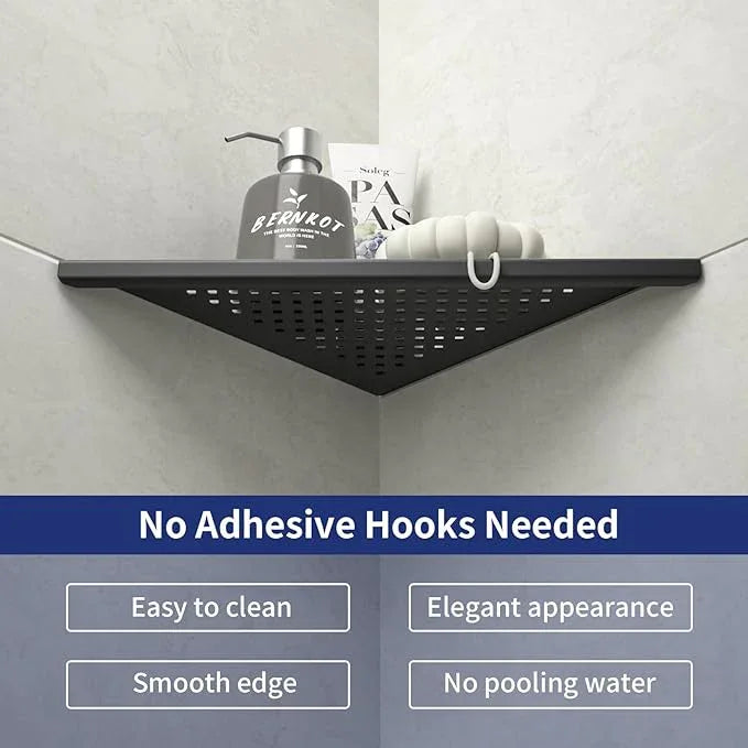 Corner Shower Shelf 2 Pack, 304 Stainless Steel Shelf for Bathroom, 10'' Grout in Shelves Rack for Tiled Wall, No Drilling Needed (10'', Black) - ModernBath