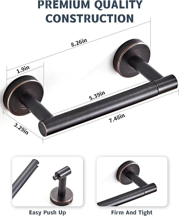 Bronze Toilet Paper Holder SUS304 Stainless Steel Double Post Pivoting Toilet Paper Roll Holder Wall Mounted Toilet Tissue Holder for Commercial Bathroom RV Oil Rubbed Bronze - ModernBath
