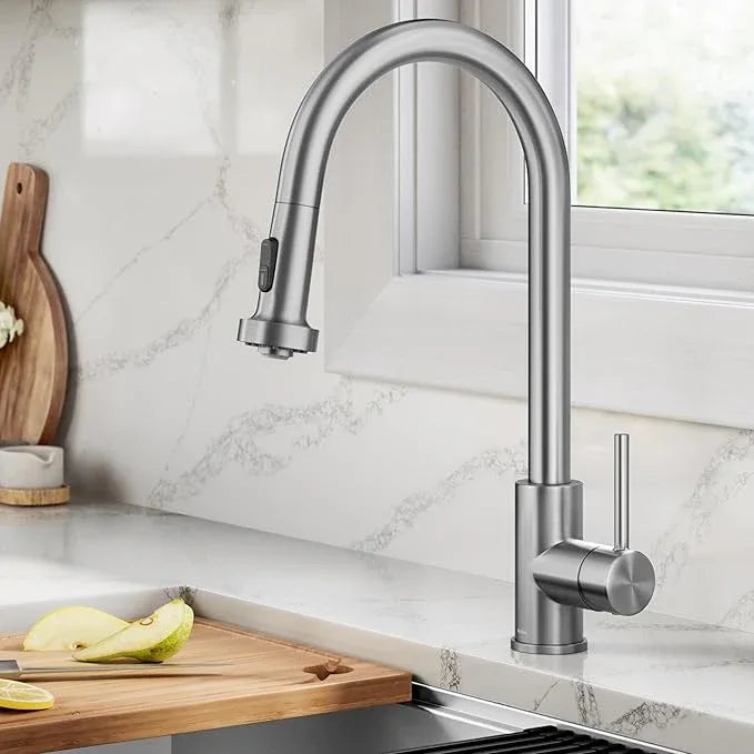 KRAUS Bolden 2-Function Single Handle Pull Down Kitchen Faucet in Spot-Free Stainless Steel, KPF-1616SFS - ModernBath