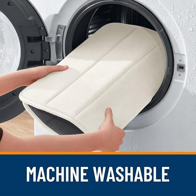 OLANLY Memory Foam Long Bathroom Rugs Runner 59x20, Super Soft Absorbent Bath Mat, Quick Dry, Machine Washable Shower Floor Rugs, Bathmat Carpet, Bathroom Home Decor Accessories, Ivory - ModernBath