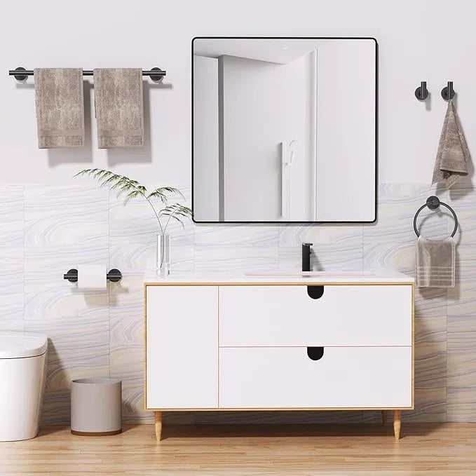 10 Pieces Matte Black Towel Bar Set, Black Bathroom Hardware Set Toilet Paper Holder Towle Racks for Bathroom Upgraded Stainless Steel Bathroom Towel Holder Set Bathroom Accessories - ModernBath