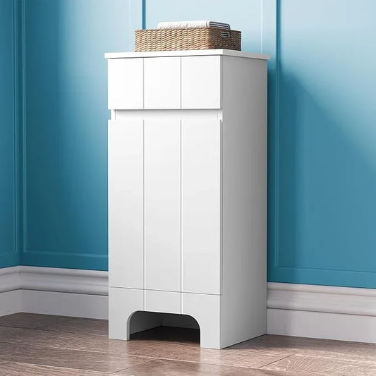 Small Bathroom Cabinet with Adjustable Shelves, Drawer, Anti-Tip Design, 14.96" L x 11.81" W x 32.09" H, Durable MDF for Bathroom, Kitchen, Laundry, Soft-Close Door - ModernBath