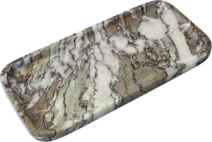 SWRONP Marble Tray for Kitchen Counter,Stone Tray for Bathroom Countertop,Coffee Table,Vanity Decor Trays,Small Dresser Storage for Perfumes,Candles,Jewelry(Violet) - ModernBath