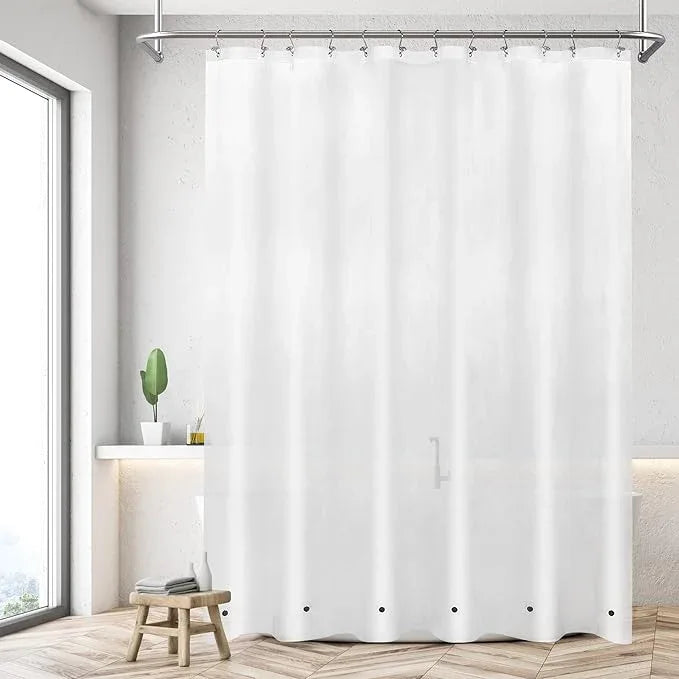Mrs Awesome Long Shower Curtain Liner with 6 Magnets 72 x 80 inch Frosted Thick PEVA Waterproof Plastic Shower Curtain 72x80, Frost - ModernBath