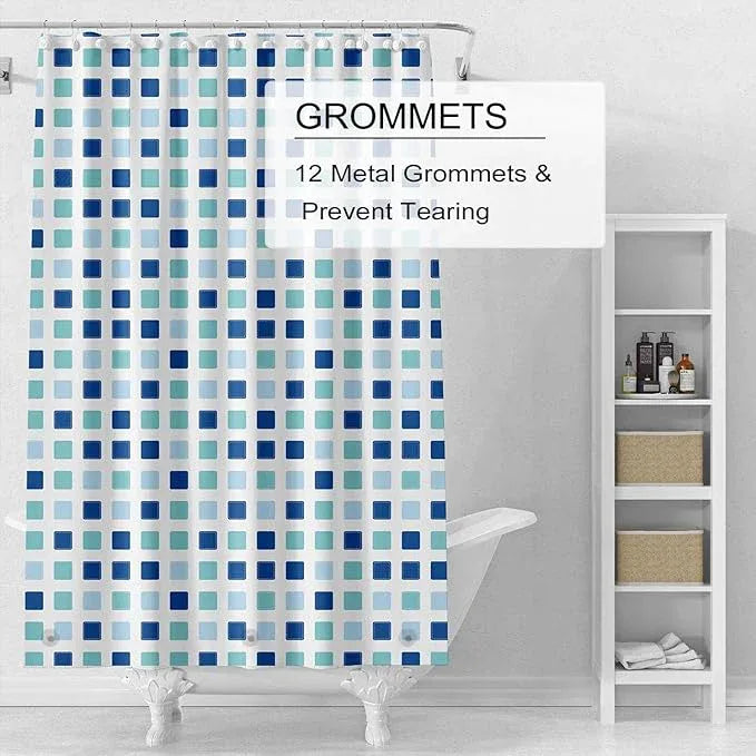 TIKABC Shower Curtain Liner, 4G PEVA Shower Liner, Plastic Waterproof Shower Curtains, 72x72 inch with Grommet Holes 3 Magnetic Weights - ModernBath