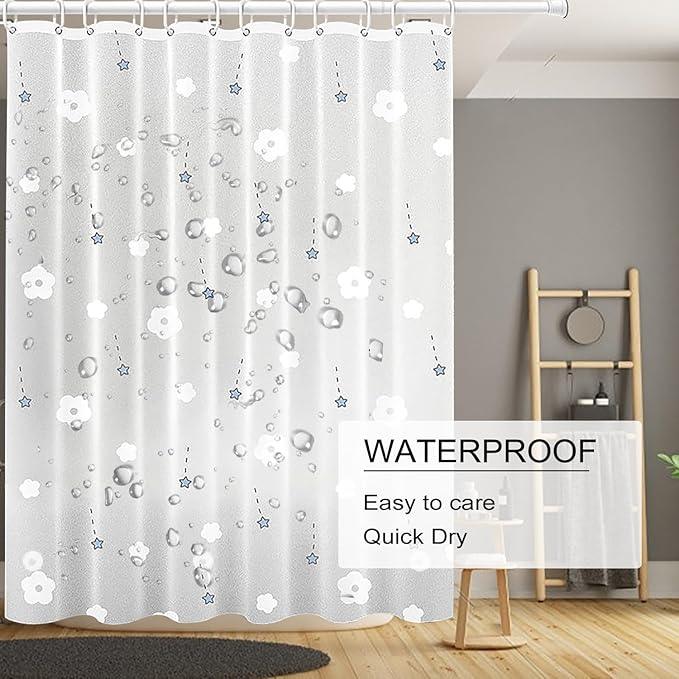 TIKABC Shower Curtain Liner, 4G PEVA Shower Liner, Plastic Waterproof Shower Curtains, 72x72 inch with Grommet Holes 3 Magnetic Weights - ModernBath