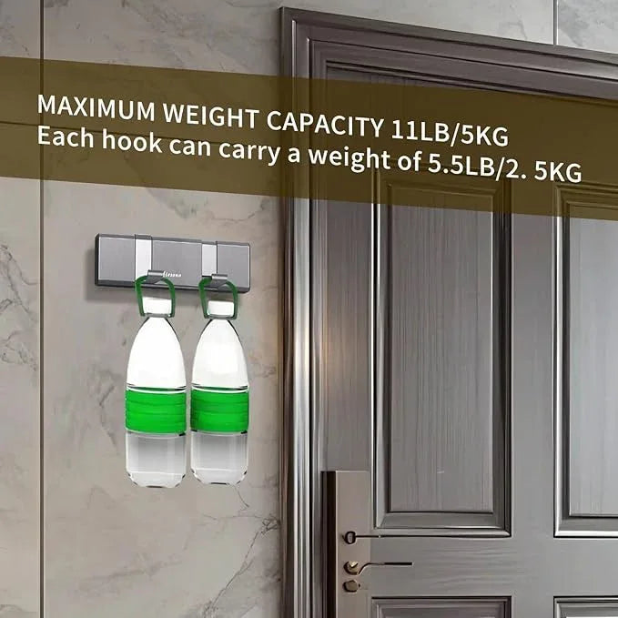 Wall Mount Folding Coat Hooks, Stainless Steel Hook Rack with 2 Foldable Space Saving Hooks Hanger for Entryway Bathroom Living room Bedroom - ModernBath