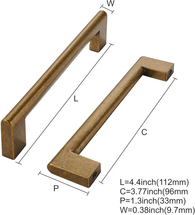 khtumeware 3-3/4 Inch Hole Center 6 Pack,Vintage Solid Antique Brass Cabinet Pulls Heavy Duty Kitchen Drawer Handle Antique Cabinet Hardware for Bathroom, Drawer, Cabinet - ModernBath