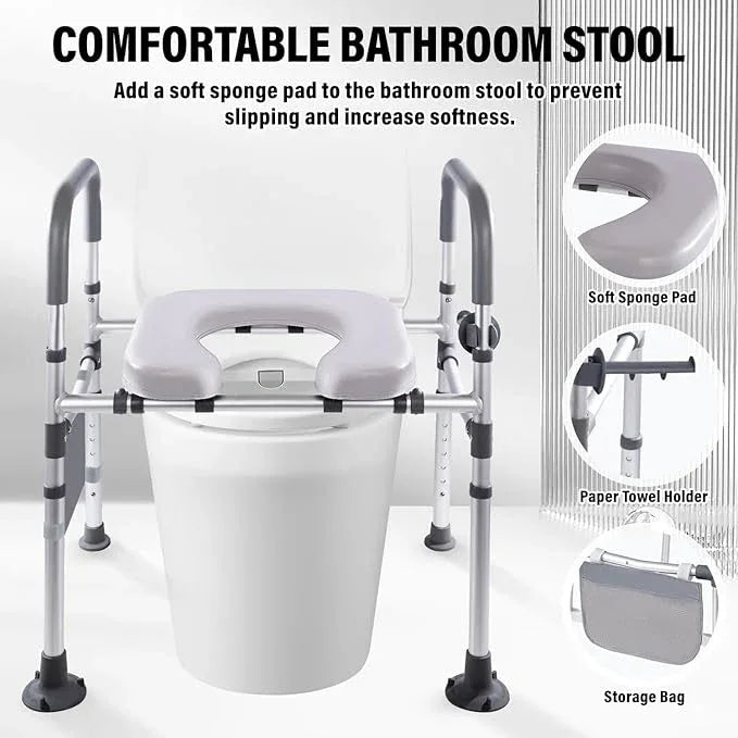 xlkkf Adjustable Raised Toilet Seat with Handles - FSA HSA Eligible Toilet Riser for Seniors & Handicap, Fits Any Toilet, Supports 400lbs - ModernBath