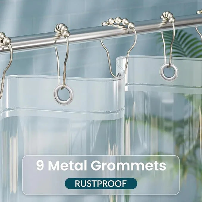 Titanker Plastic Shower Curtain Liner, Clear Shower Liner PEVA 54x72 Lightweight Waterproof Shower Curtains for Bathroom with Magnets and Rustproof Grommets - ModernBath
