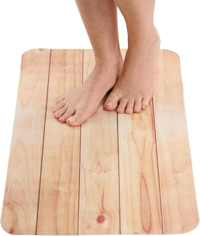 ENKOSI Bath Mat for Tub and Shower Floors - Non Slip Shower Mat – Anti Slip Bathtub Mat with Strong Suction Cup Grip – Soft, Wood Design Bathroom Mat for Inside Bath and Showers (28x16 Wood Teak) - ModernBath