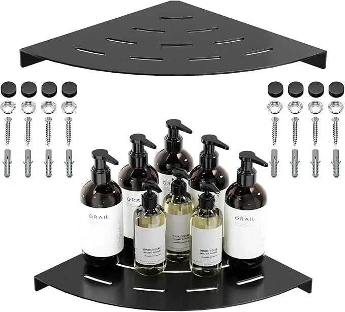 Corner Shower Shelves Load Capacity 40 Lbs 304 Stainless Steel Shelf for Shower Will Not Rust 8in Shower Corner Shelf Matte Black Drilling Installation - ModernBath