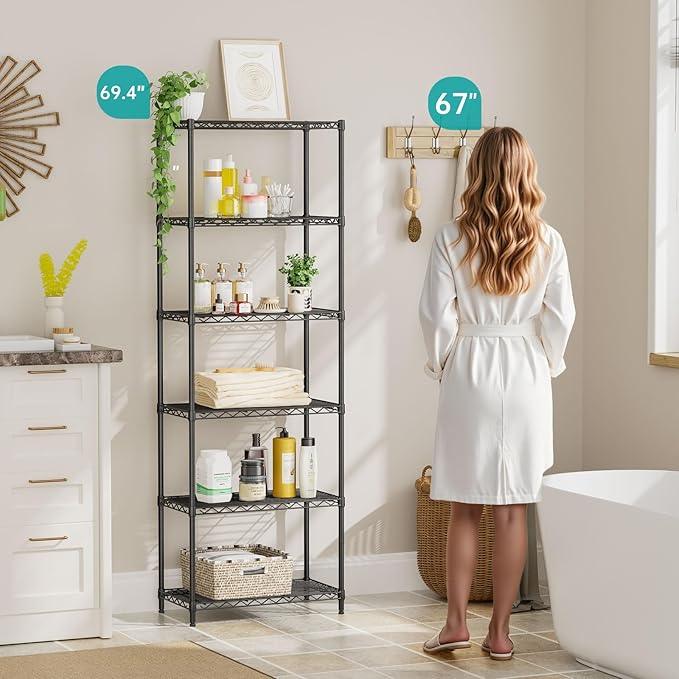 SINGAYE Shelf Closet Wire Shelving：Adjustable Metal Unit for Laundry Room Organization Bathroom Kitchen Home Storage Pantry Rack Shelves - ModernBath