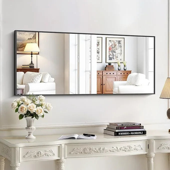 KOCUUY Black Bathroom Mirror, 20x48 Inch Rectangle Mirror for Over Sink, Modern Decorative Wall Mirror for Bedroom Living Room Bathroom, Hang Horizontal/Vertical - ModernBath