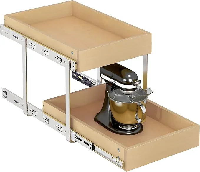 WelFurGeer 2-Tier Pull Out Cabinet Organizer with Soft Close Slides, Pull Out Drawers for Cabinets, Heavy-Duty Slide Out Drawers for Kitchen Cabinets, Under Sink, Pantry & Bathroom - ModernBath