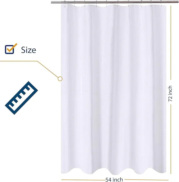 N&Y HOME Fabric Shower Curtain Liner 54 x 72 inches Bath Stall Size, Hotel Quality, Washable, Water Repellent, White Bathroom Curtains with Grommets, 54x72 - ModernBath