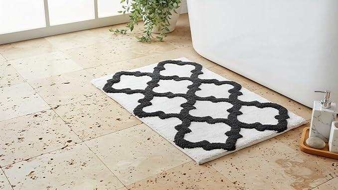 C23 Luxury Bathroom Rugs, Bath Mat - 20"x32" & 16"x24", 2200 GSM Tufted Cotton Bathroom Mat, Ultra-Absorbent Quick Dry Heavyweight Non-Slip Bathmat, Thick Soft Plush Machine Washable Bath Rug - 2 Pack - ModernBath