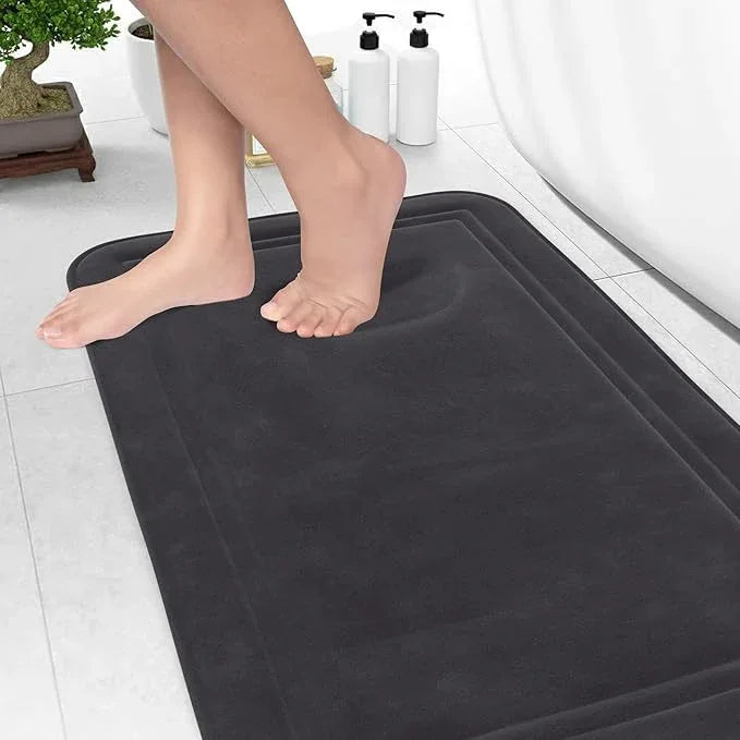 ITSOFT Memory Foam Bath Mat 31x20, Non Slip, Machine Washable, Quick Dry & Absorbent Rugs, Bath Mats for Bathroom Floor, Tub & Shower, Bathroom Rug, Charcoal Gray - ModernBath