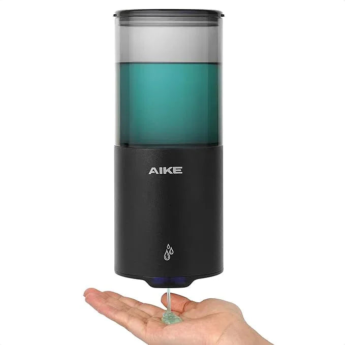 AIKE Automatic Wall Mount Liquid Soap Dispenser for Home and Commercial Bathroom 13.5oz IPX7 Waterproof,Matte Black Stainless Steel - ModernBath