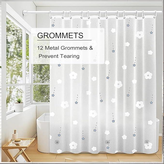 TIKABC Shower Curtain Liner, 4G PEVA Shower Liner, Plastic Waterproof Shower Curtains, 72x72 inch with Grommet Holes 3 Magnetic Weights - ModernBath