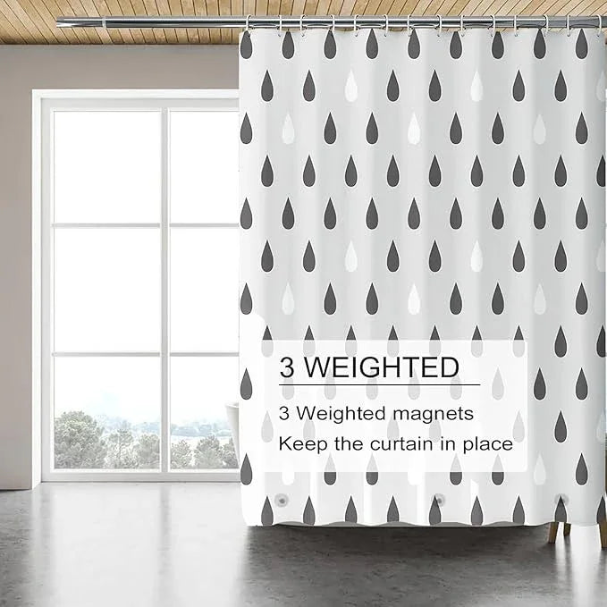 TIKABC Shower Curtain Liner, 4G PEVA Shower Liner, Plastic Waterproof Shower Curtains, 72x72 inch with Grommet Holes 3 Magnetic Weights - ModernBath