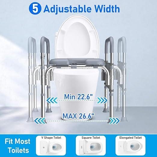Protraverse Raised Toilet Seat with Handles,Adjustable Height & Width 400lb Capacity Toilet Seat Risers,Secure Support for Seniors, Bariatric & Disabled,Fit Any Toilet for Easy & Independent Use - ModernBath