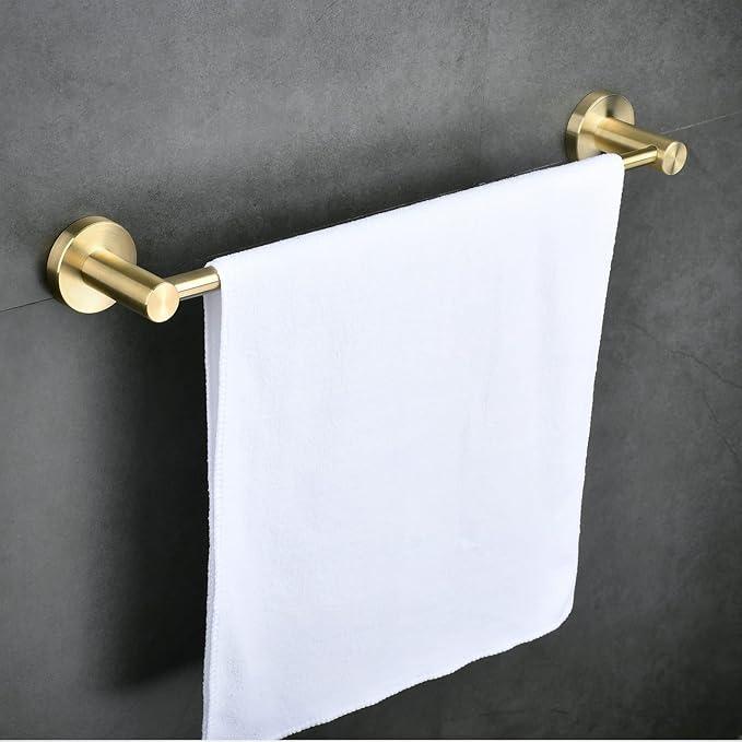 SHUNLI Bathroom Towel Bar Adjustable Flexible 16 to 26 Inch, Brushed Gold Towel Rack Bath Hand Towel Holder Retractable, Wall Mounted/SUS304 Stainless Steel - ModernBath
