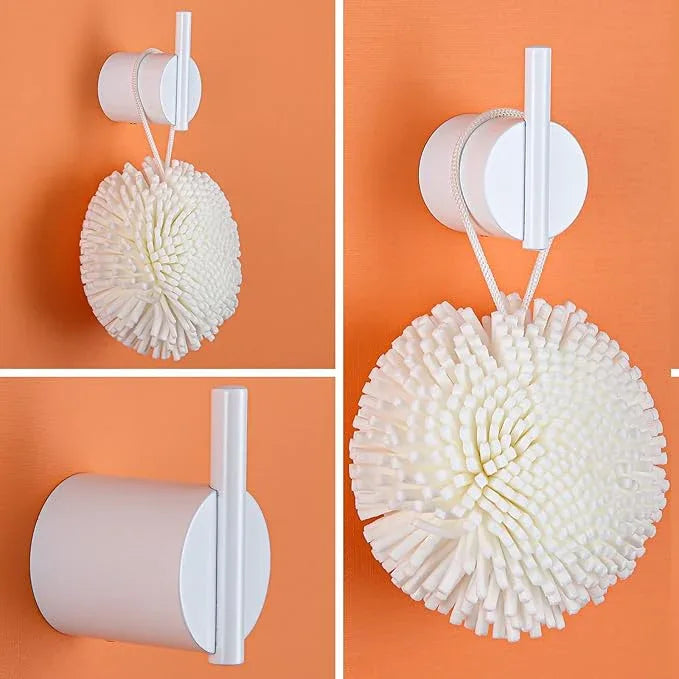 RANDOM Towel Hooks White Wall Hooks Individual Coat Hooks Stainless Steel Hand Towel Holder Modern Metal Robe Hook for Bathroom Kitchen Wall Mounted 2 Pack - ModernBath