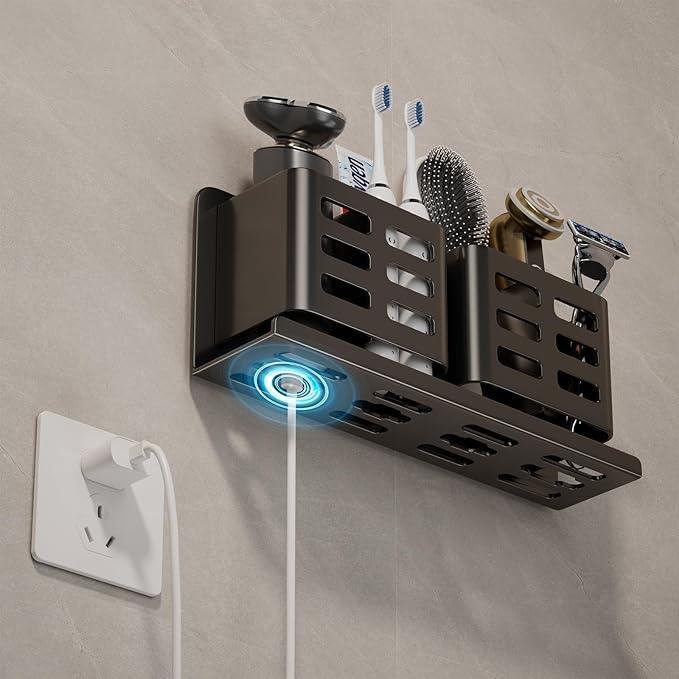 YESENT Aluminum Toothbrush Holder Self-Adhesive Hanging Bracket Shower Toothbrush Razor Holder Suitable for Toothbrush, Toothpaste, Razor and Comb etc Bathroom Storage - ModernBath