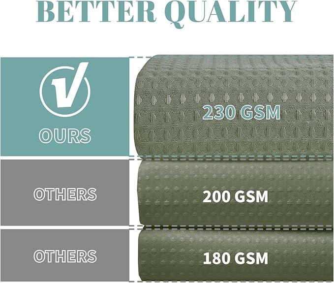 eachope SageGreen Extra Long No Hook Waffle Weave Shower Curtain with snap-in Liner Replacement, 230GSM Waterproof Fabric Hotel Shower Curtain Set for Bathroom, Through Mesh Top Window,71Wx98H - ModernBath