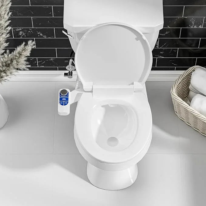 SAMODRA Non-Electric Bidet - Self Cleaning Dual Nozzle (Frontal and Rear Wash) Fresh Water Bidet Toilet Seat Attachment with Independent Adjustable Water Pressure (Ocean Blue) - ModernBath