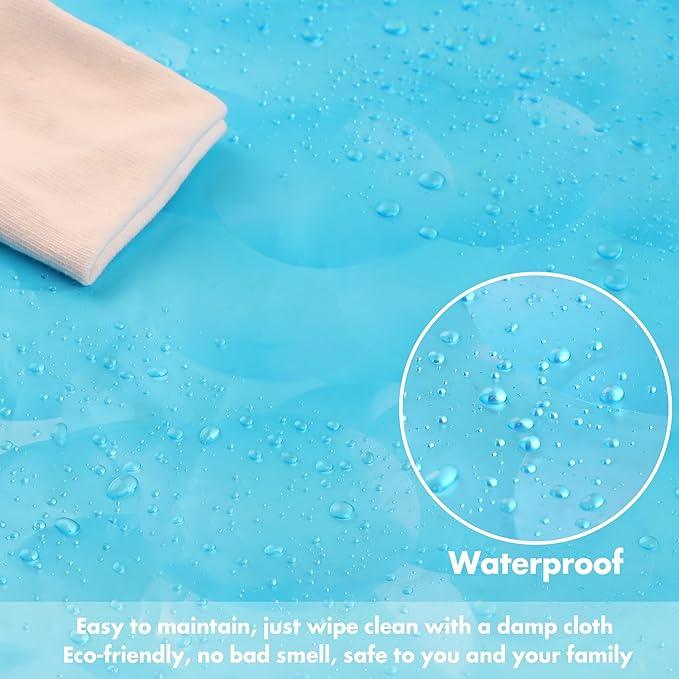 WELTRXE EVA 8G Shower Curtain Liner, 72x72 Inch 3D Clear Blue Bubble Heavy Duty Waterproof Shower Curtain Liner with Magnets Thick Plastic Shower Curtains Weighted Bathroom Shower Liner, 12 Hooks - ModernBath