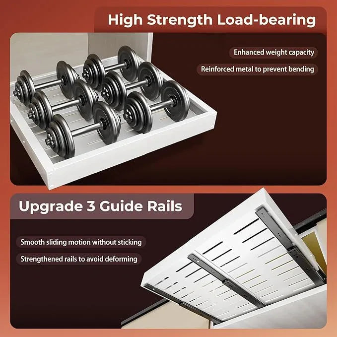 Pull Out Drawers for Cabinets, 1 Pack Slide Out Drawer Expandable Width (10"-16") and Depth (17"-25") with 3 Slide Rails, Fixed with Adhesive Film or Nail for Cabinets in Kitchen, Pantry or Bathroom - ModernBath