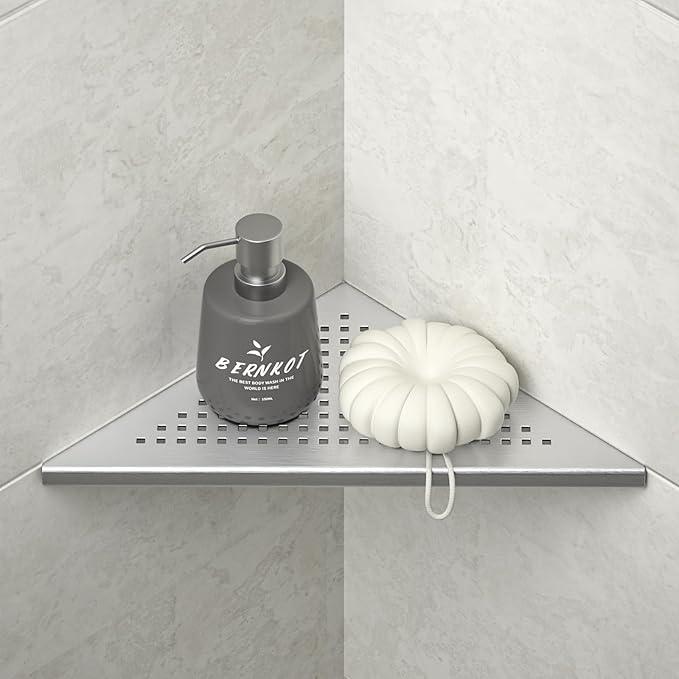 Corner Shower Shelf 2 Pack, 304 Stainless Steel Grout in Shelves for Bathroom, 10'' Recessed Shelf Rack for Tiled Wall, No Drilling Needed (10'', Silver) - ModernBath