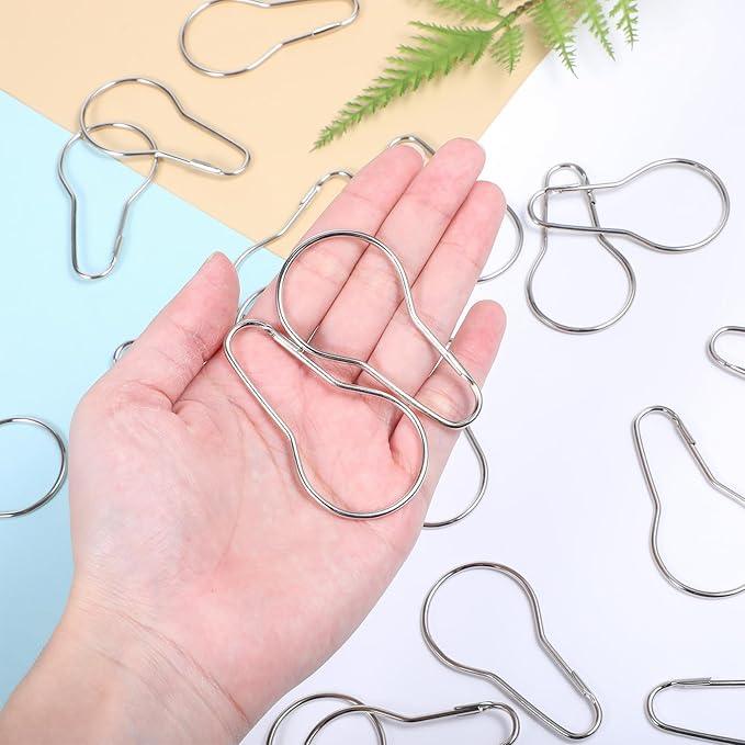 200 PCS Shower Curtain Hooks, Rust-Proof Metal Bathroom Curtain Rings for Bathroom Shower Rods Curtains（Silver） - ModernBath