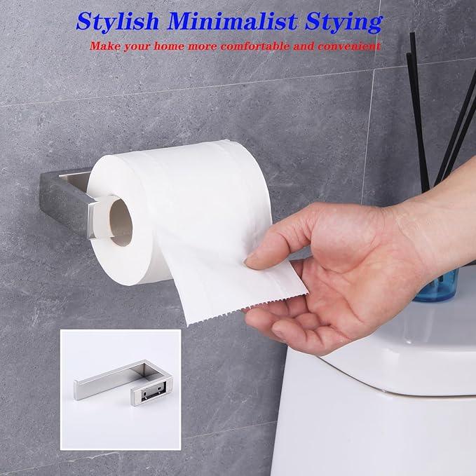 GERZWY 2-Piece Bathroom Accessory Set SUS 304 Stainless Steel Toilet Paper Holder Towel Ring Wall Mount, Polished Finish HG1708-2JG - ModernBath