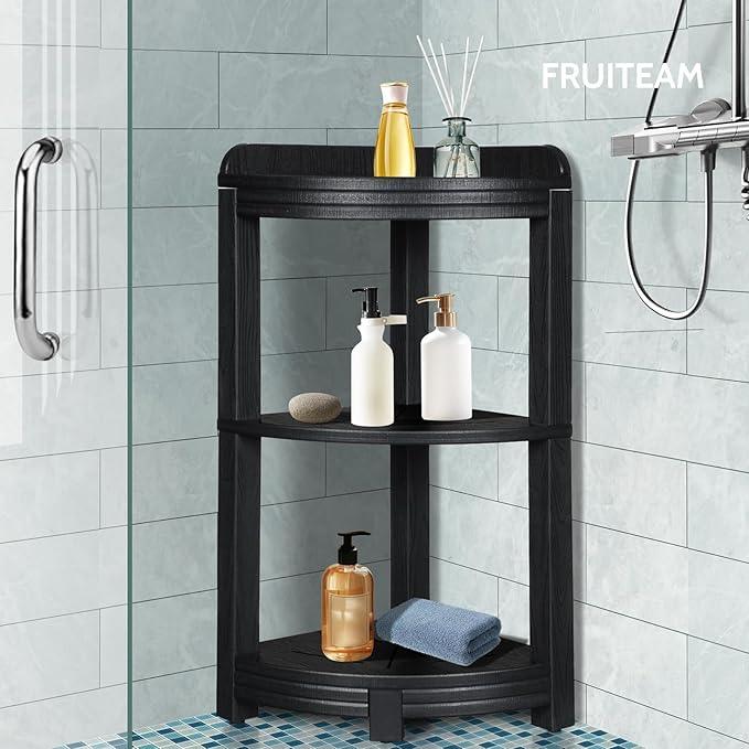 FRUITEAM Corner Shower Shelves for Bathroom, HDPE Waterproof Shower Shelf for Inside Shower, 3-Tier Free-Standing Shower Organizer, Space Saving Corner Storage for Toiletries, Bath Accessories - ModernBath