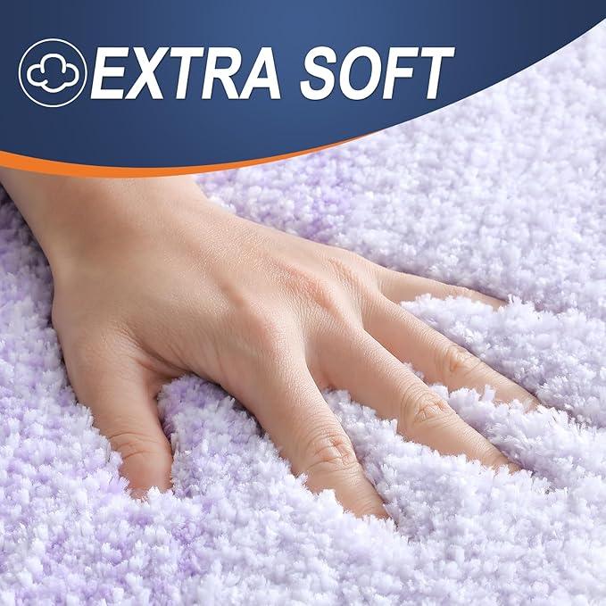 OLANLY Bathroom Rugs Mat 24x16, Extra Soft Absorbent Microfiber Bath Rugs, Rubber Backing, Quick Dry, Machine Washable Bath Mat for Bathroom Floor, Tub and Shower, Home Decor Accessories, Light Purple - ModernBath