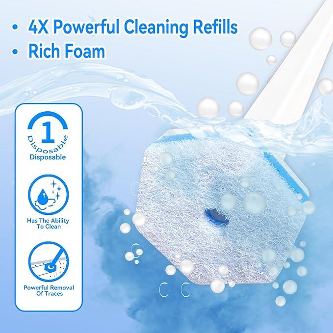 Aimery 100 Counts Blue Disposable Toilet Bowl Cleaning Wand Refills Compatible With Clorox(100,Blue) - ModernBath