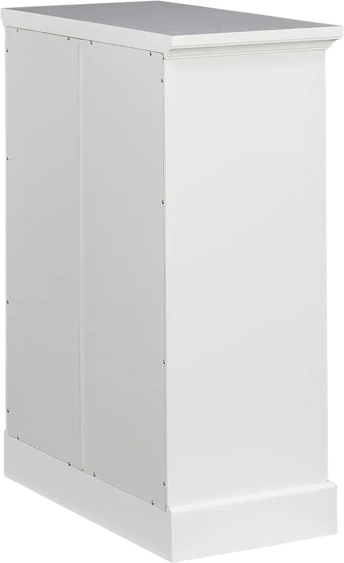 Teamson Home St. James Freestanding Floor Cabinet Bathroom Living Room Storage Organizer with 2 Doors 2 Adjustable Inner Shelves, White - ModernBath