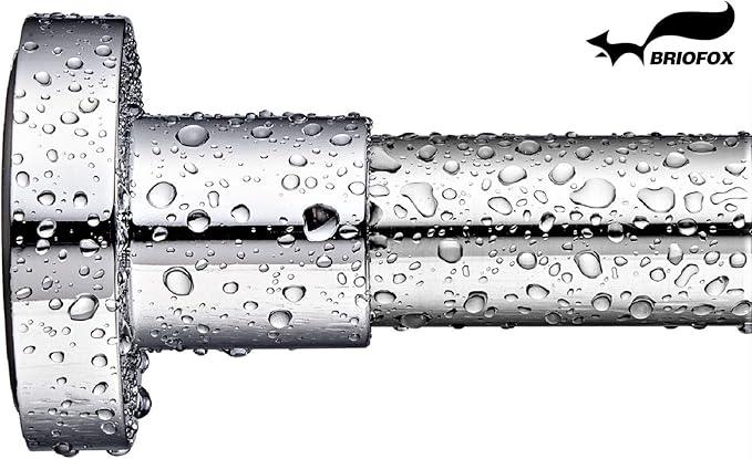 BRIOFOX Shower Curtain Rod 43-73 Inches, Rustproof and Non-Slip Spring Tension Rod for Window or Bathroom, Polished 304 Stainless Steel - ModernBath