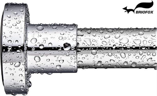 BRIOFOX Shower Curtain Rod 43-73 Inches, Rustproof and Non-Slip Spring Tension Rod for Window or Bathroom, Polished 304 Stainless Steel - ModernBath