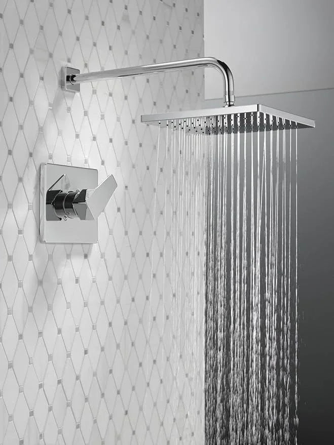 Delta Modern 14 Series Square Rain Shower Faucet Set, Brushed Nickel Shower Head and Handle Set, Valve Trim Kit, Spotshield Stainless T14268-SP-PP (Valve Not Included) - ModernBath